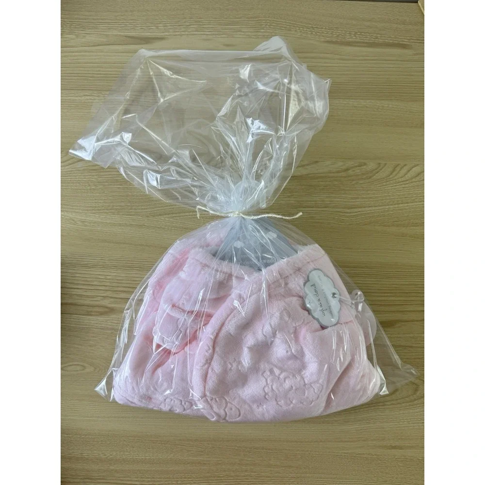 Amongst the Clouds Pink Embossed Swaddle 0-3M Sherpa Fleece NWT Baby Girl